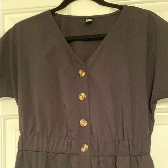 SHEIN Black Midi Dress with Button Detail - Picture 3 of 4